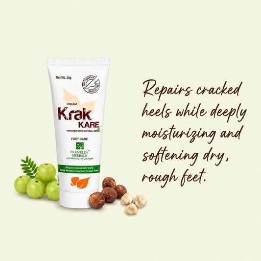 Krak Kare Cream benefits for moisturising and softening dry, cracked heels