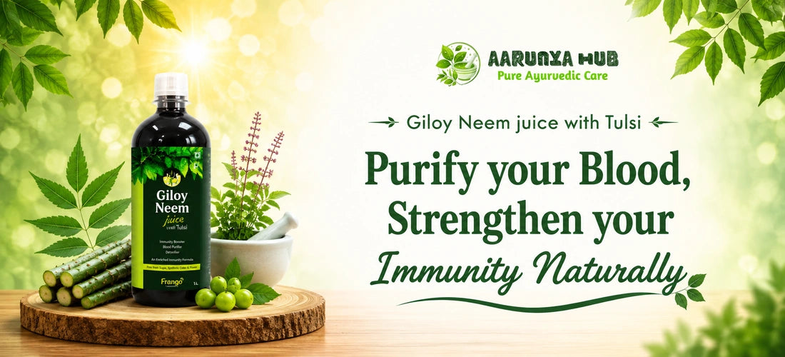 Aarunya Hub Giloy Neem Juice with Tulsi – Ayurvedic juice for daily wellness