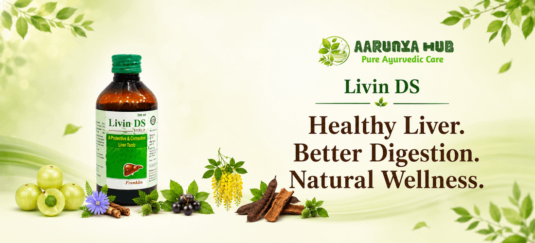 Aarunya Hub Livin DS Ayurvedic liver tonic for digestive and liver wellness
