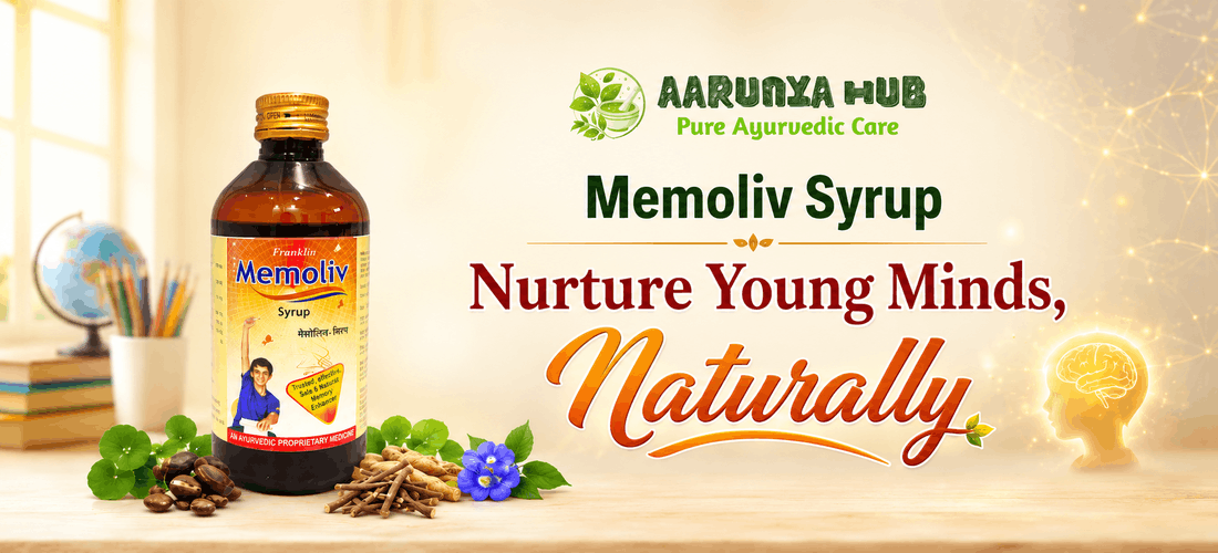 Aarunya Hub Memoliv Ayurvedic Syrup for memory, focus and learning support