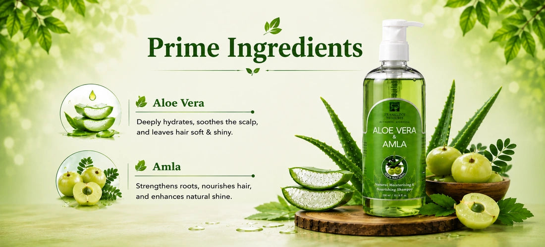 Aloe Vera & Amla Shampoo with Aloe Vera and Amla ingredients