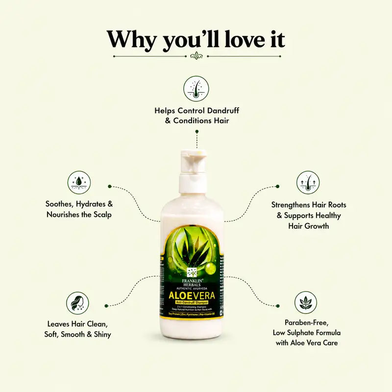Benefits of Aloe Vera Anti Dandruff Shampoo for a clean, refreshed scalp