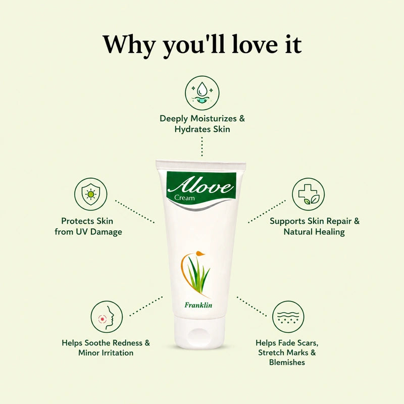 Benefits of Alove Cream for hydrated, soft and glowing skin