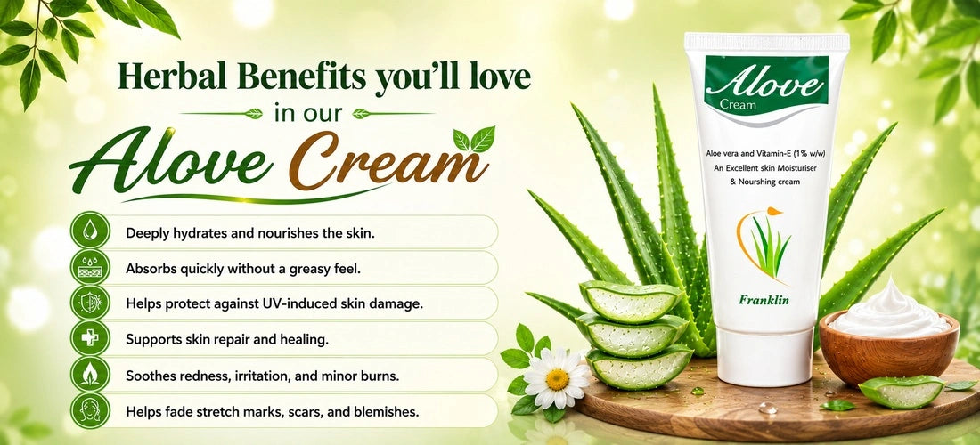 Herbal benefits of Alove Cream for moisturised and nourished skin
