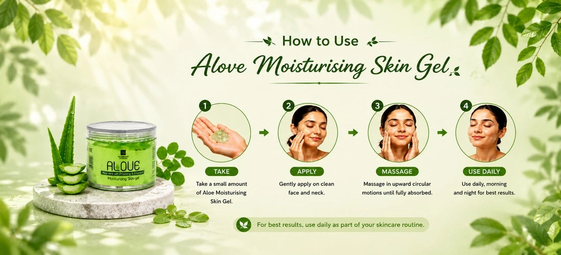 How to apply Alove Moisturising Skin Gel for daily skincare and hydration