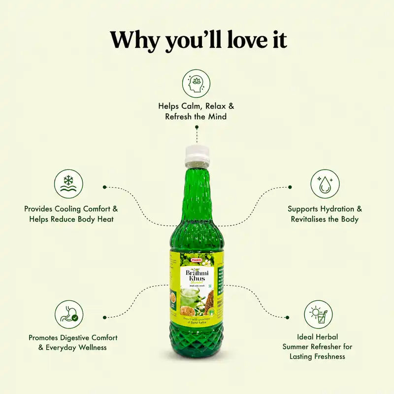 Benefits of Brahmi Khus Sharbat for cooling hydration and refreshing wellness