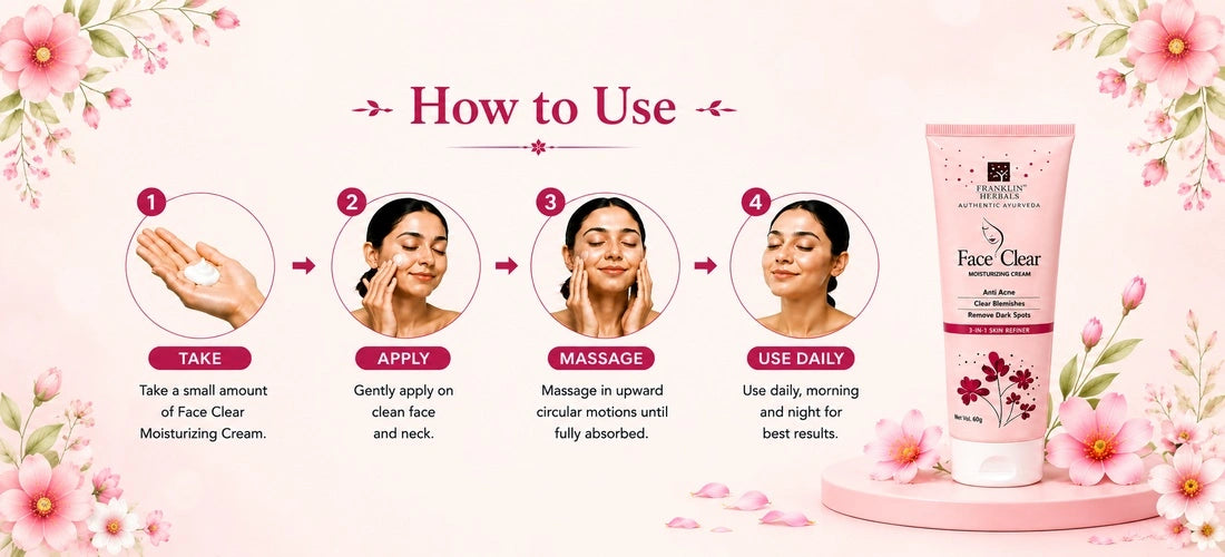 How to apply Face Clear Moisturizing Cream for moisturised and clear-looking skin