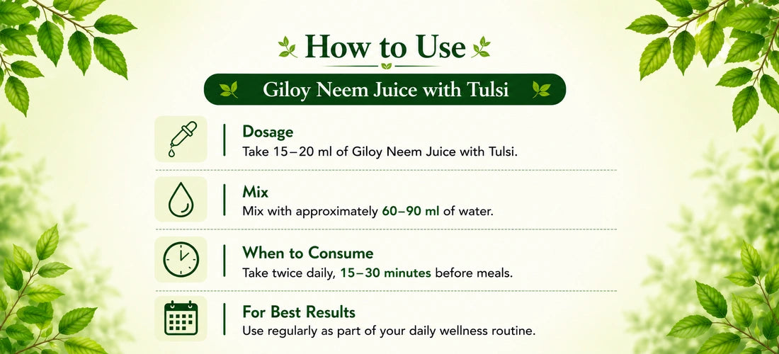 How to use Giloy Neem Juice with Tulsi for everyday wellness
