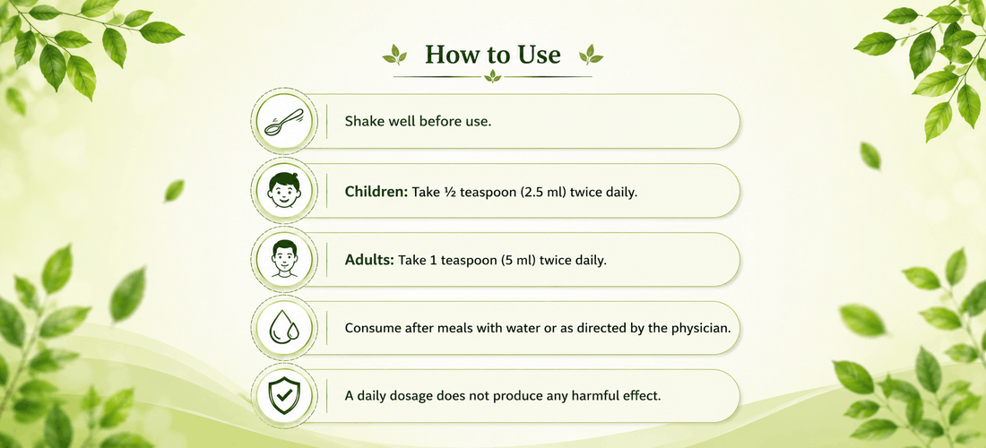 How to take Livin DS Ayurvedic Syrup as directed for daily wellness