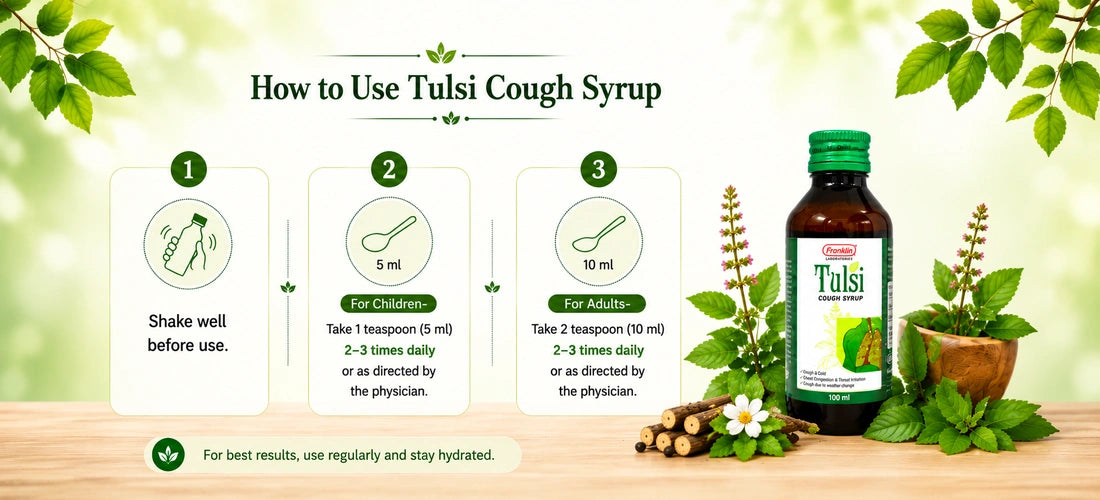 How to take Tulsi Ayurvedic Cough Syrup as directed for respiratory wellness