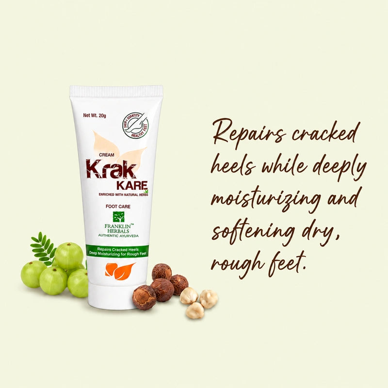 Krak Kare Cream benefits for moisturising and softening dry, cracked heels