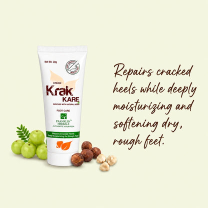 Krak Kare Cream benefits for moisturising and softening dry, cracked heels