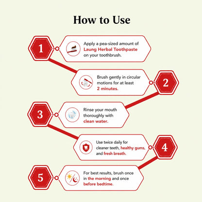 How to use Laung Herbal Toothpaste for daily oral hygiene