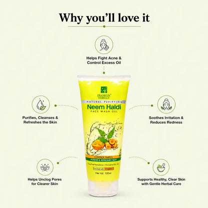 Benefits of Neem Haldi Face Wash Gel for cure of oily and acne prone skin