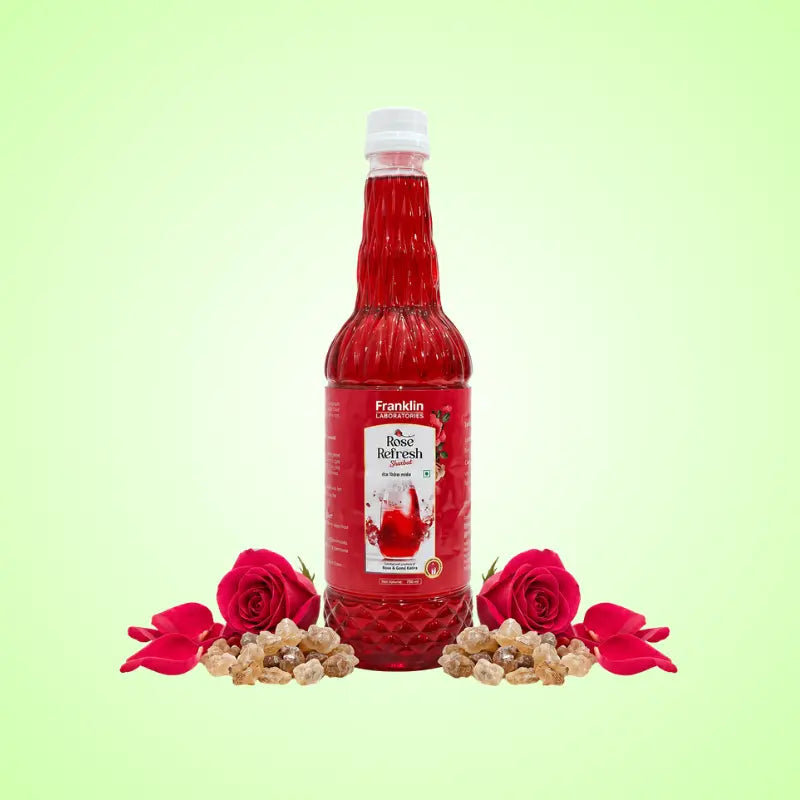 Rose Refresh Sharbat – refreshing herbal rose drink for daily hydration with gondkatira