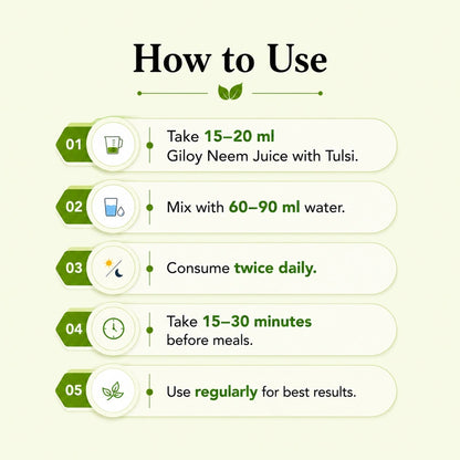 How to use Giloy Neem Juice with Tulsi as part of a daily wellness routine
