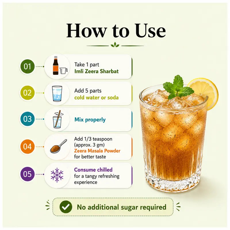 How to use Imli Zeera Sharbat for a refreshing herbal drink